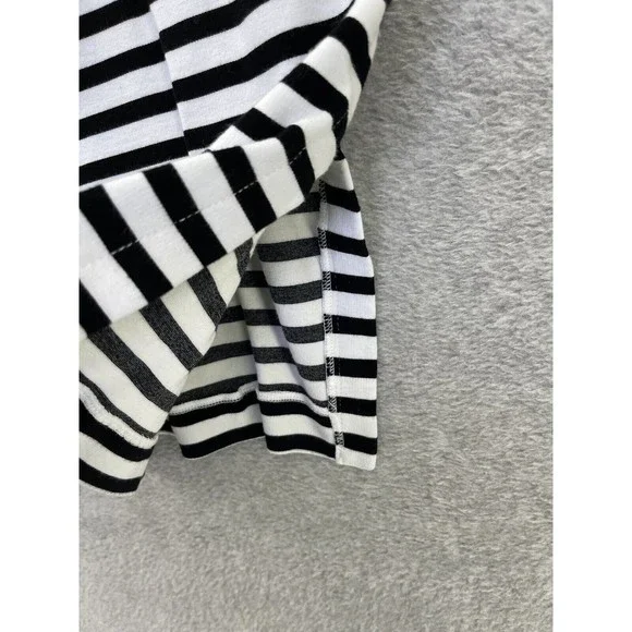 Banana Republic Women's Skirt Striped Side Slit Pull On Size 4 Black White - Picture 6 of 9